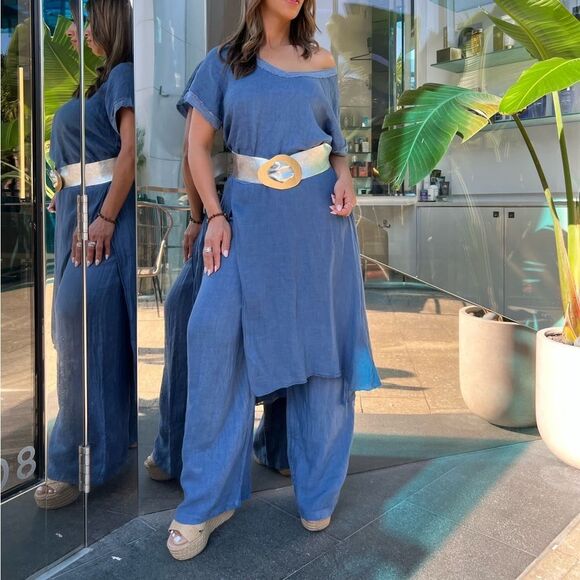 Italian Linen Pant Skirt - Picture 6 of 15